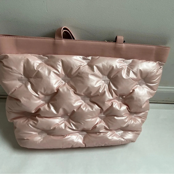POMIKAKI Italy Light Pink Quilted Shoulder Large bag woman NWT shopper purse - Picture 3 of 8